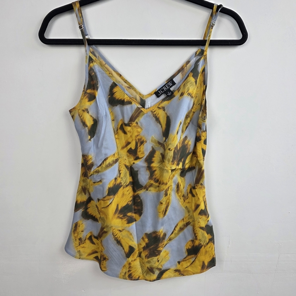 J. Crew Drqoey Saffron Blue and Yellow Floral Camisole